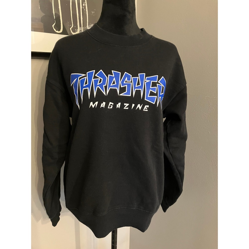 Thrasher Magazine Crewneck Asian Logo Sweatshirt Mens black size small‎